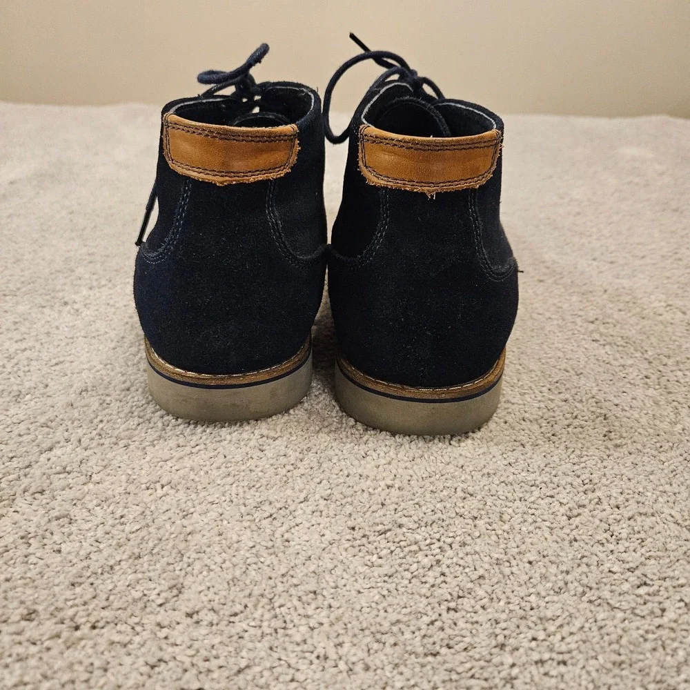Mauro Alfani Men's 11 Navy Blue Suede Leather Chukka Boots Gonzalo Dress Casual‎